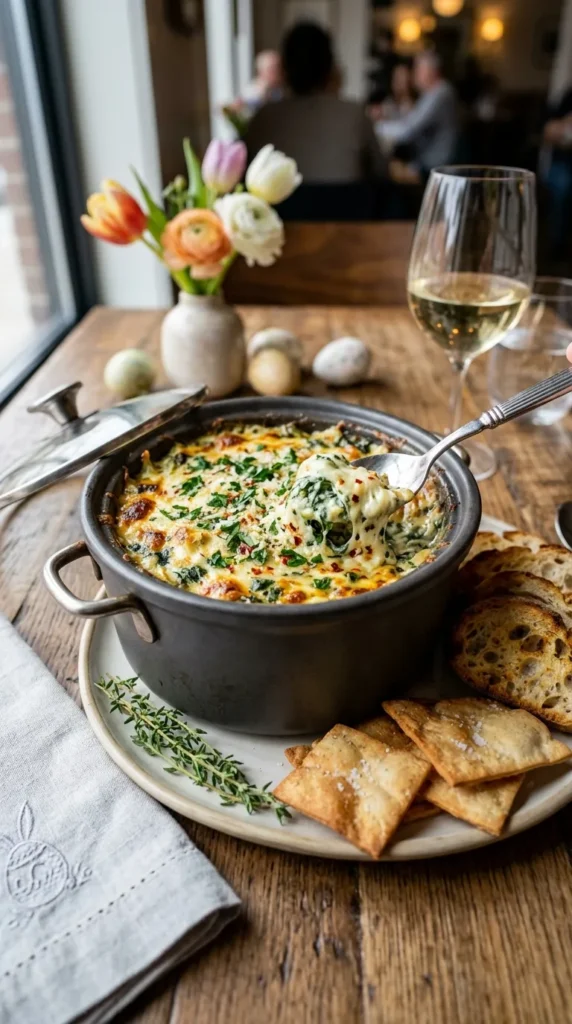 Easter Crockpot Spinach Artichoke Dip