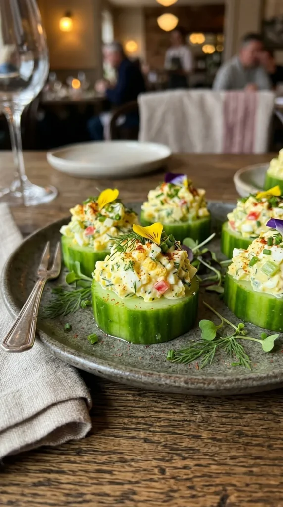Easter Egg Salad Cucumber Bites