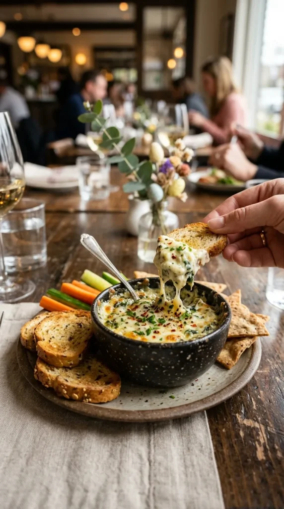 Easter Healthy Spinach Artichoke Dip