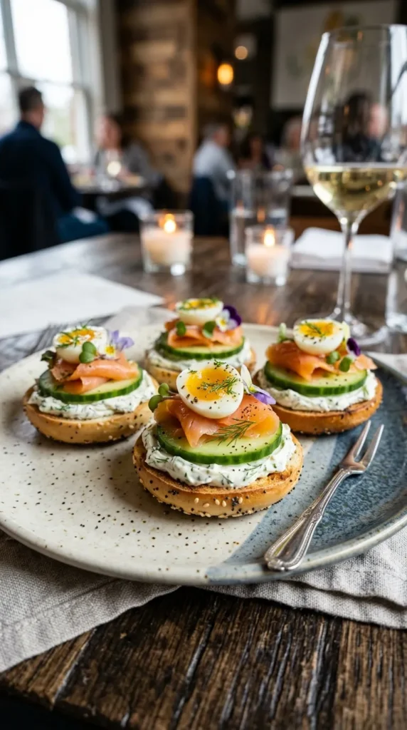 Easter Mini Bagel Cucumber Bites