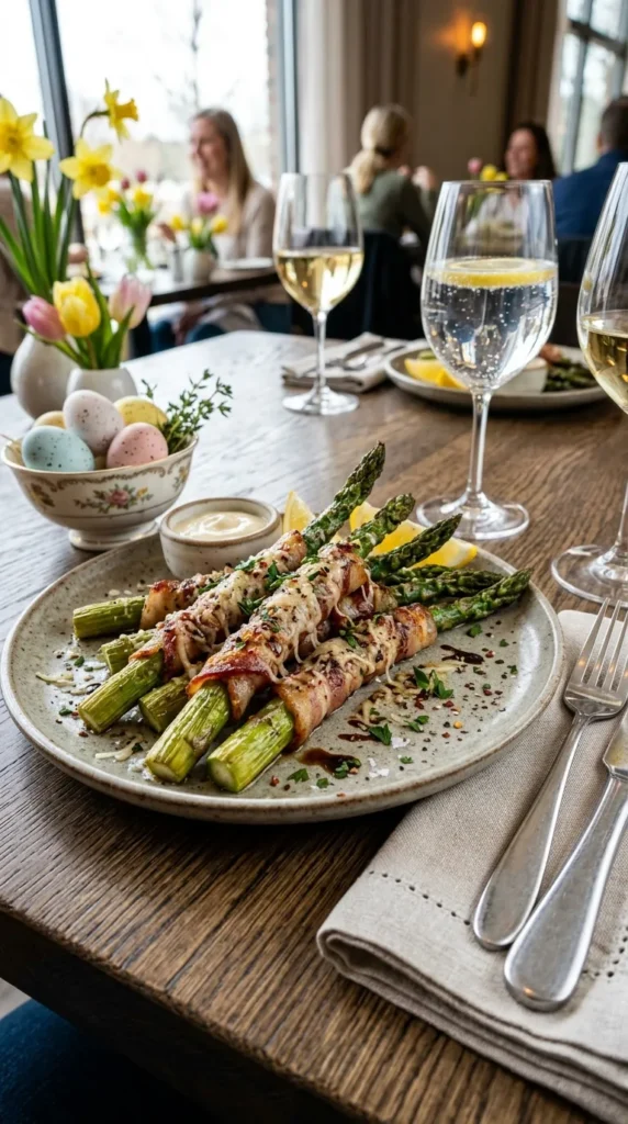 Easter Parmesan Bacon Wrapped Asparagus