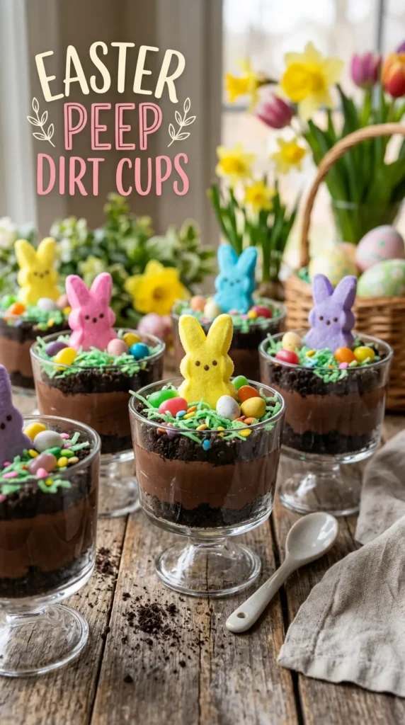 Easter Peep Dirt Cups