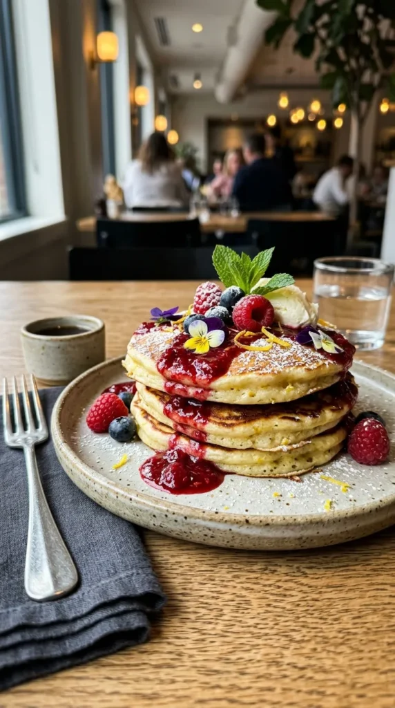 Easter Raspberry Lemon Ricotta Pancakes