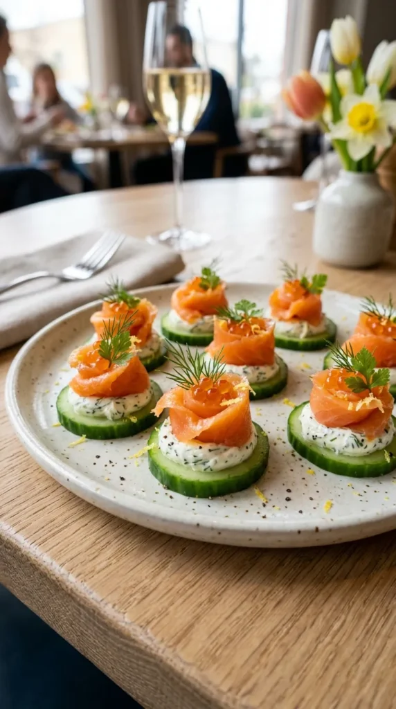 Easter Smoked Salmon Cucumber Bites