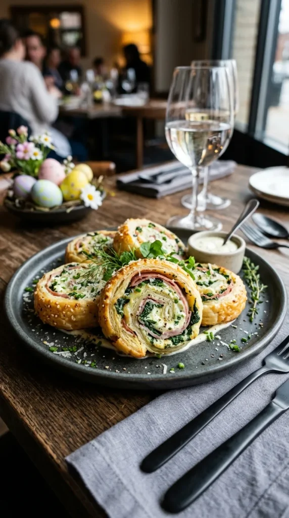 Easter Spinach Ham Pinwheels