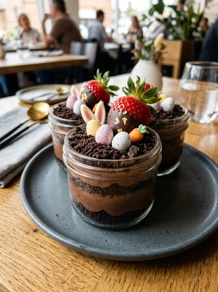 Easter Strawberry Dirt Cups
