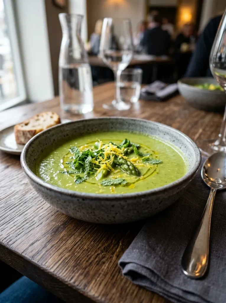 Easy Creamy Asparagus Soup Wait Lemon Zest Mint