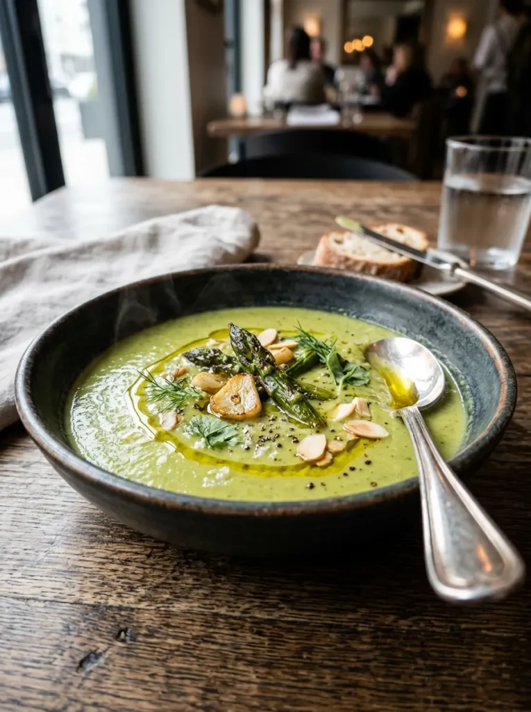 Easy Creamy Asparagus Soup Wait Roasted Garlic