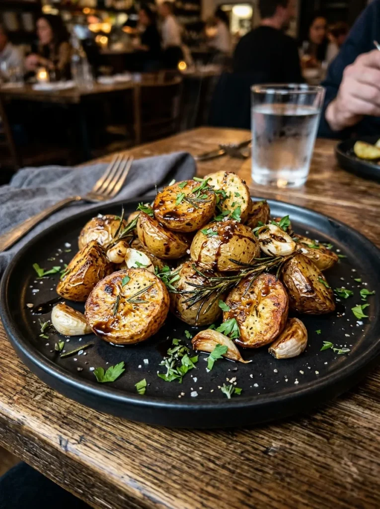 Easy Garlic Roasted Baby Potatoes Wait Balsamic