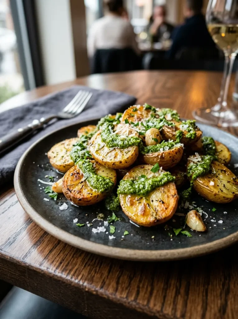 Easy Garlic Roasted Baby Potatoes Wait Pesto