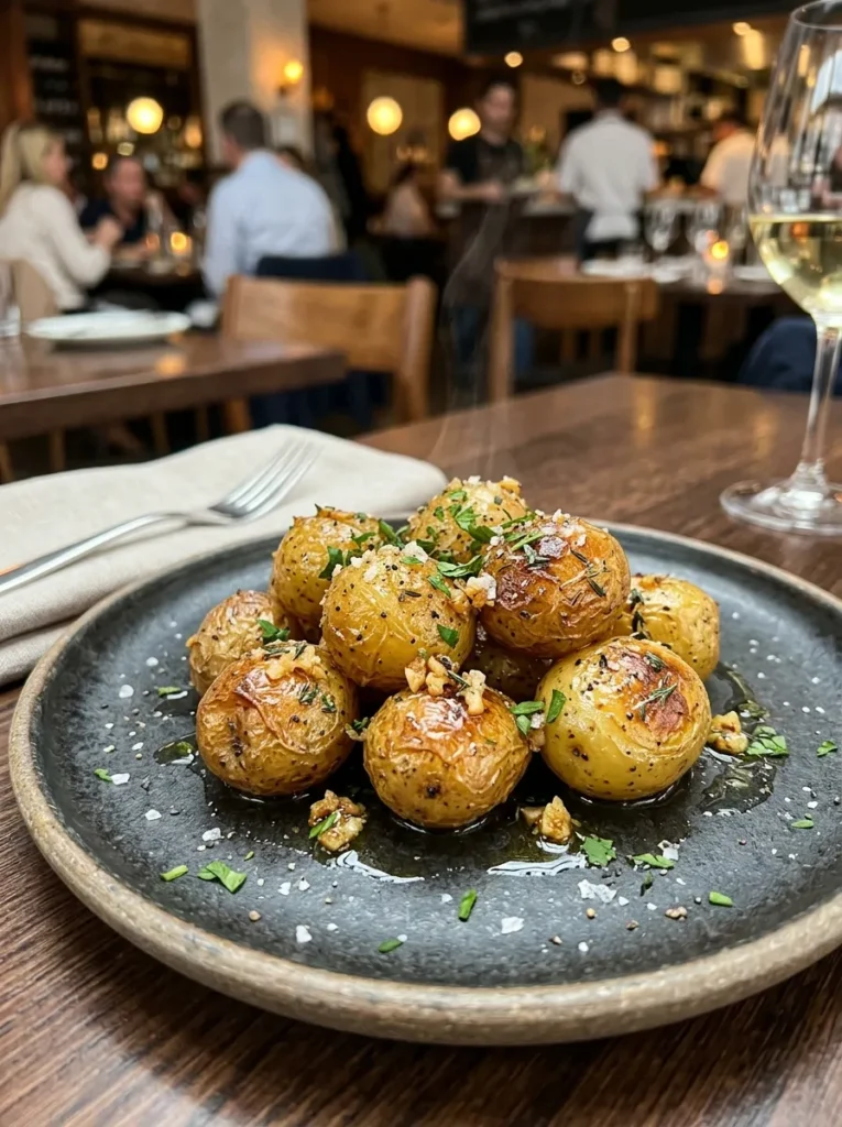 Easy Garlic Roasted Baby Potatoes Wait Truffle Oil
