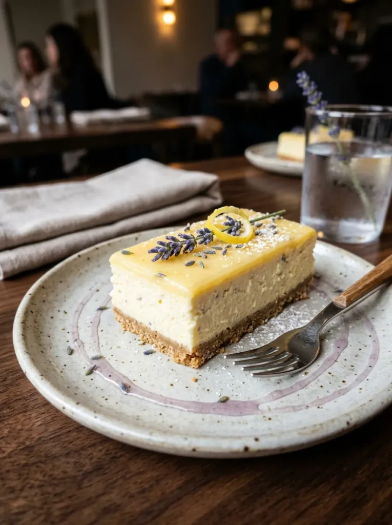 Easy No Bake Lemon Cheesecake Bars With Lavender Infusion