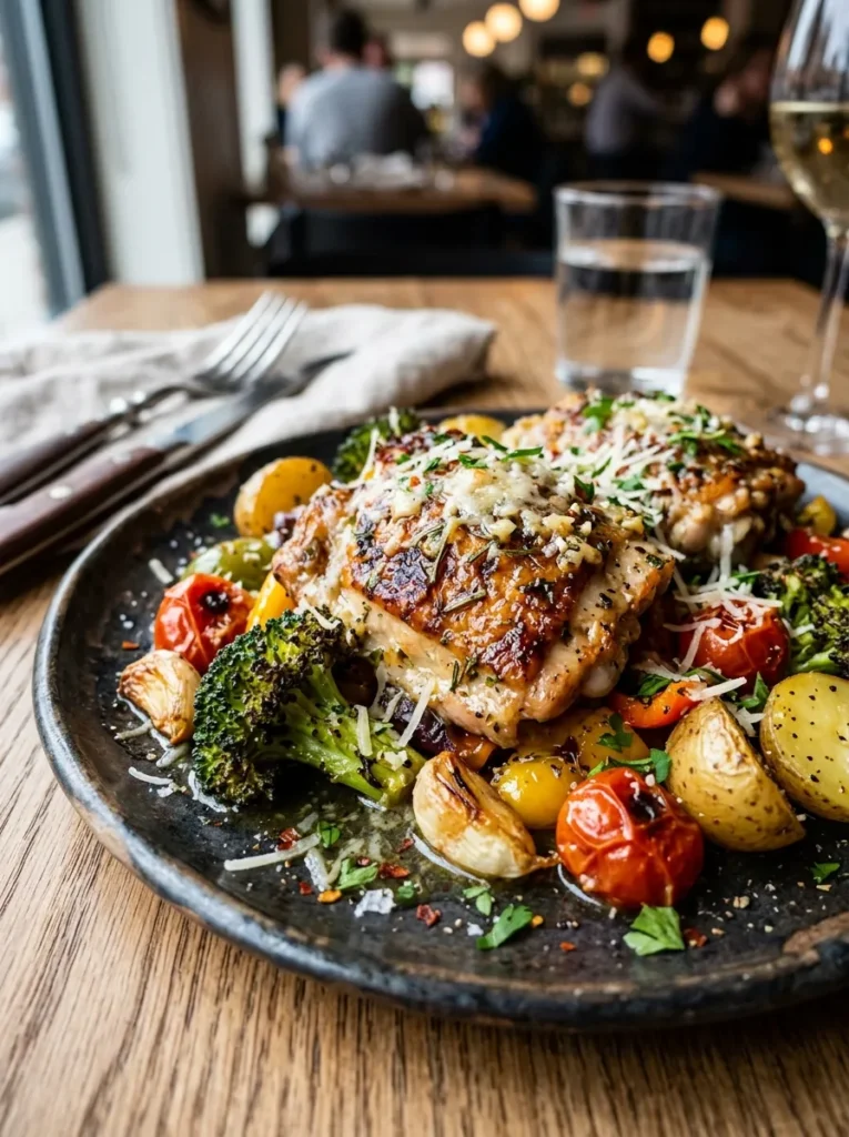 Easy One Pan Chicken And Veggies Wait Garlic Parmesan