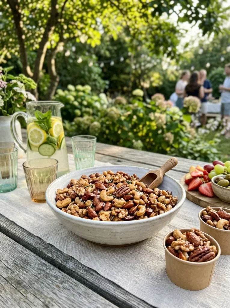 Easy Outdoor Garden Party Snacks Honey Roasted Nut Mix
