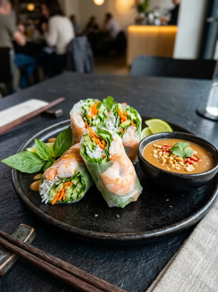 Easy Thai Inspired Shrimp Spring Rolls With Basil Blast