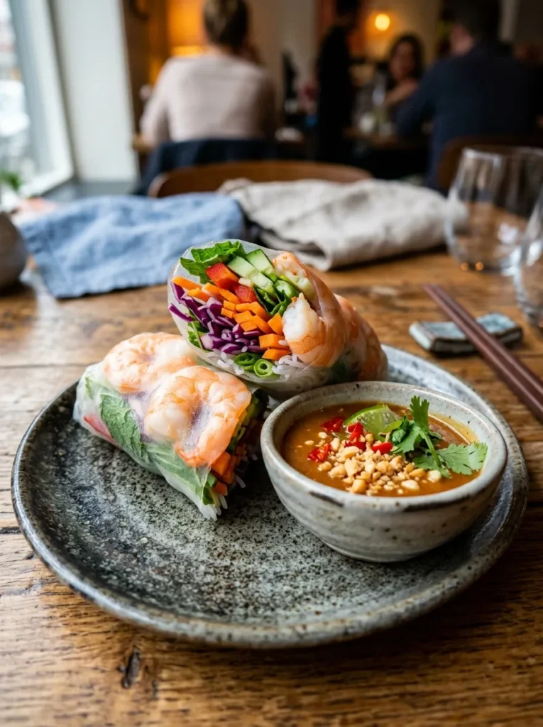 Easy Thai Inspired Shrimp Spring Rolls With Rainbow Veggie