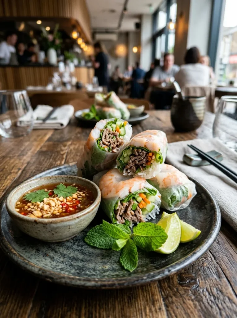 Easy Thai Inspired Shrimp Spring Rolls With Vermicelli Beef