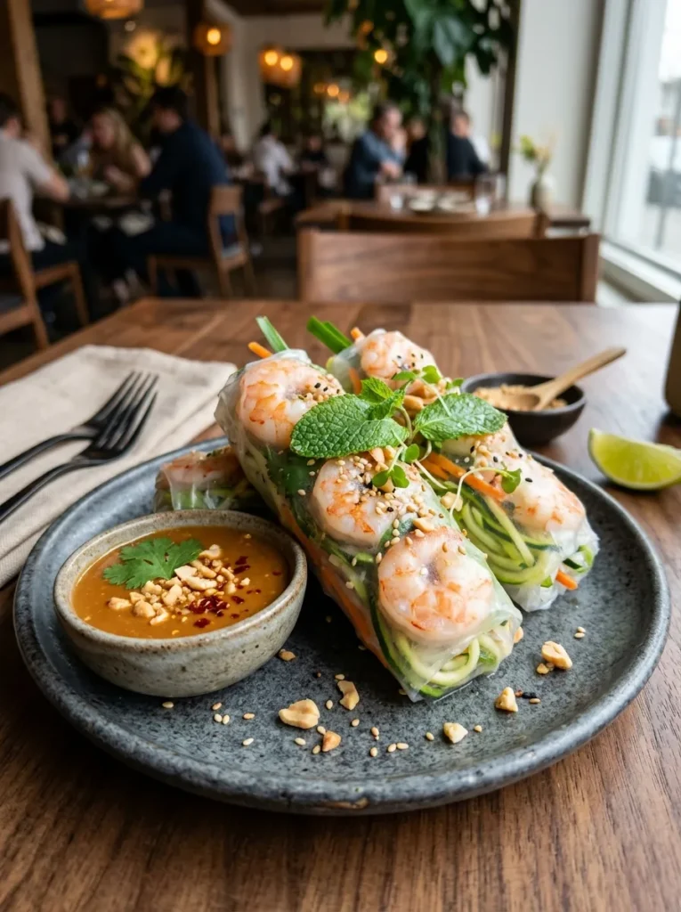 Easy Thai Inspired Shrimp Spring Rolls With Zoodle Style