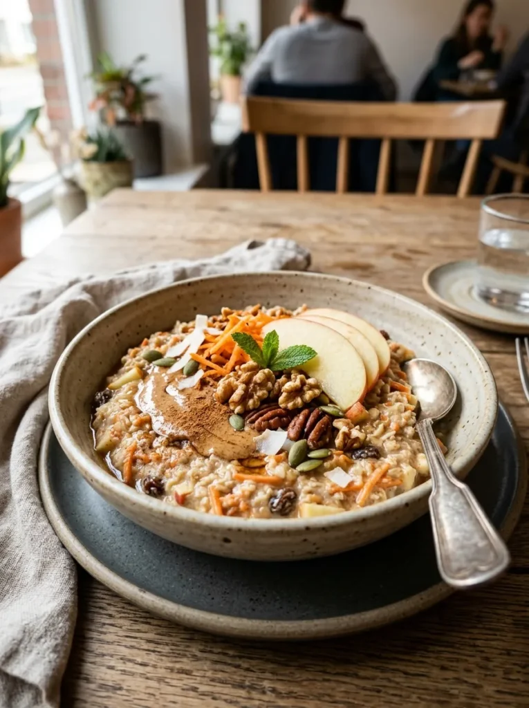 Easy Vegan Carrot Cake Oatmeal With Apple Mix