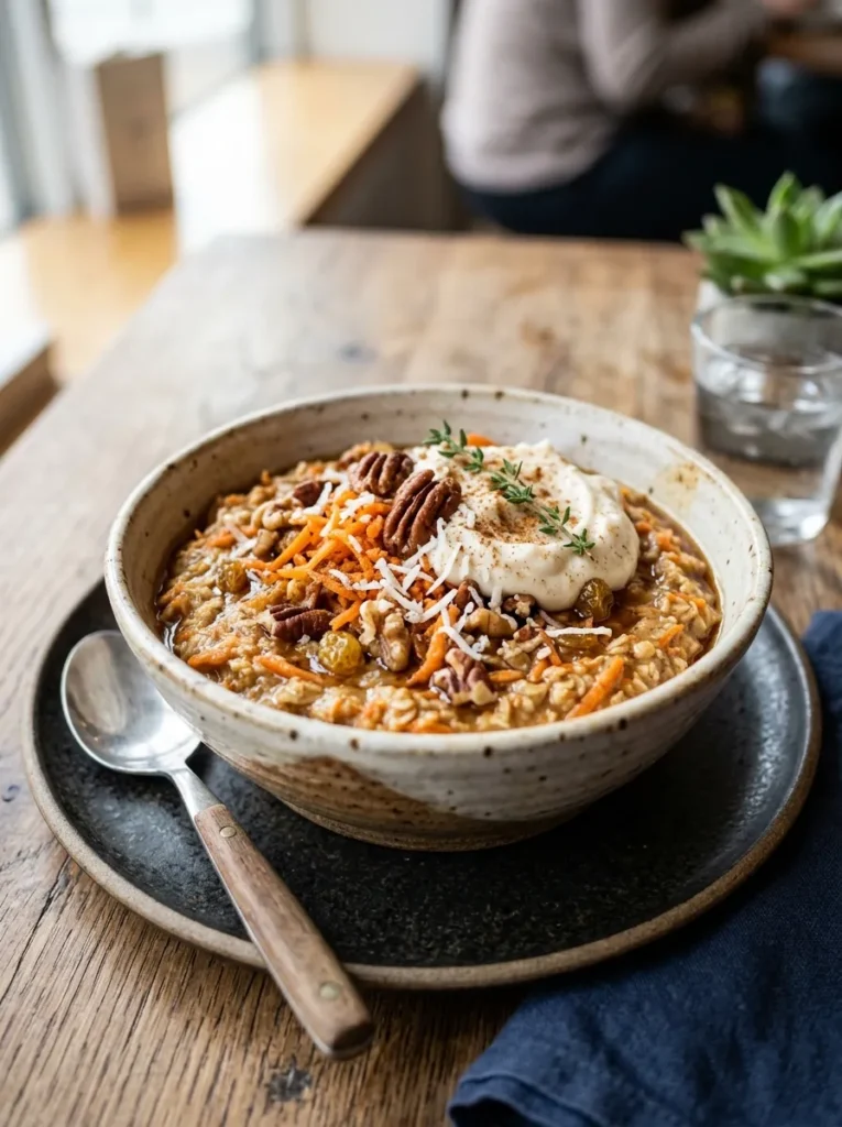 Easy Vegan Carrot Cake Oatmeal With Pumpkin Spice