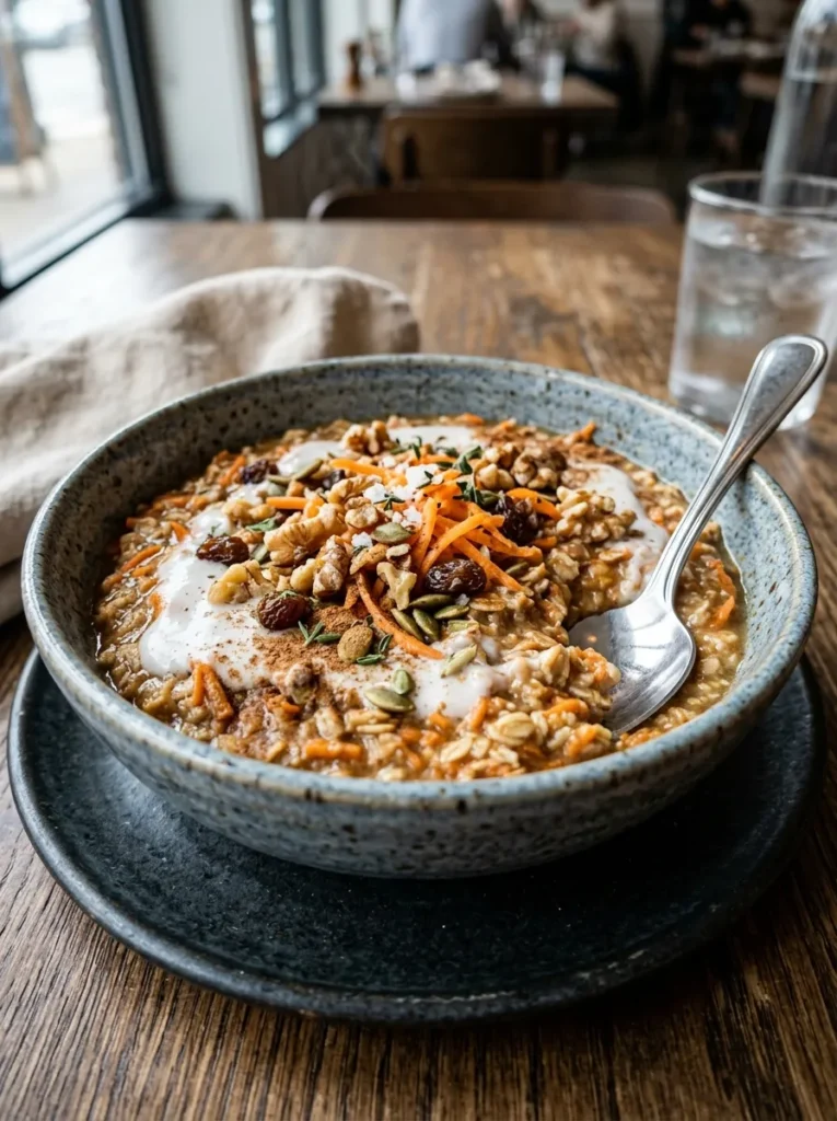 Easy Vegan Carrot Cake Oatmeal With Savory Hint