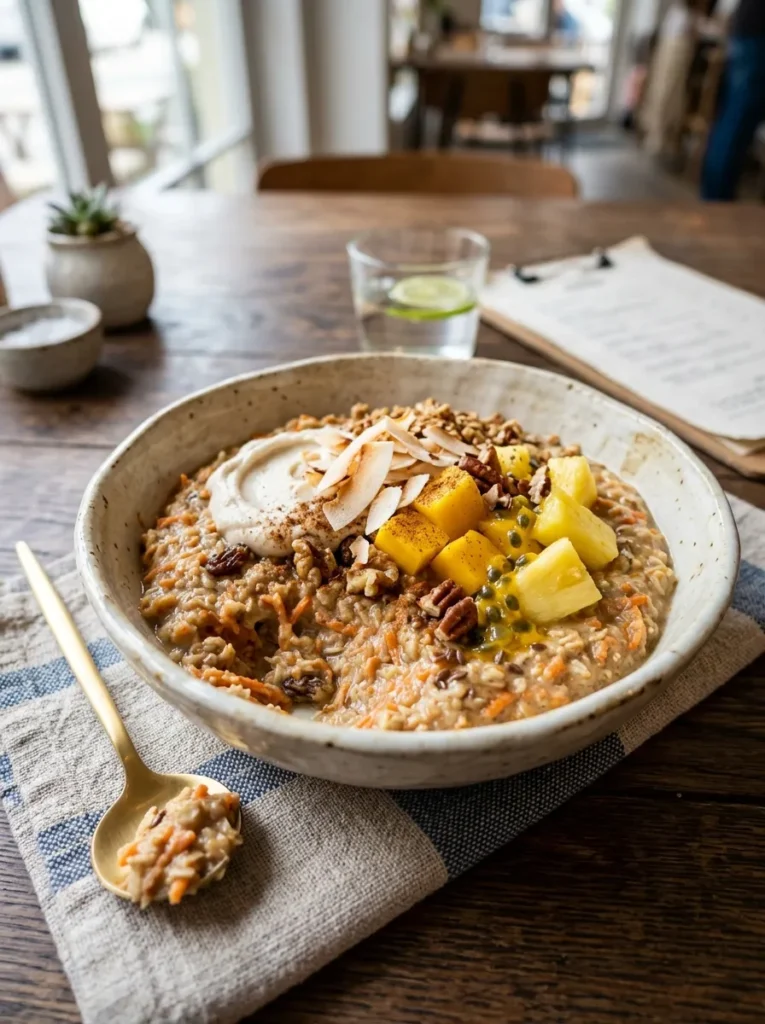 Easy Vegan Carrot Cake Oatmeal With Tropical Twist