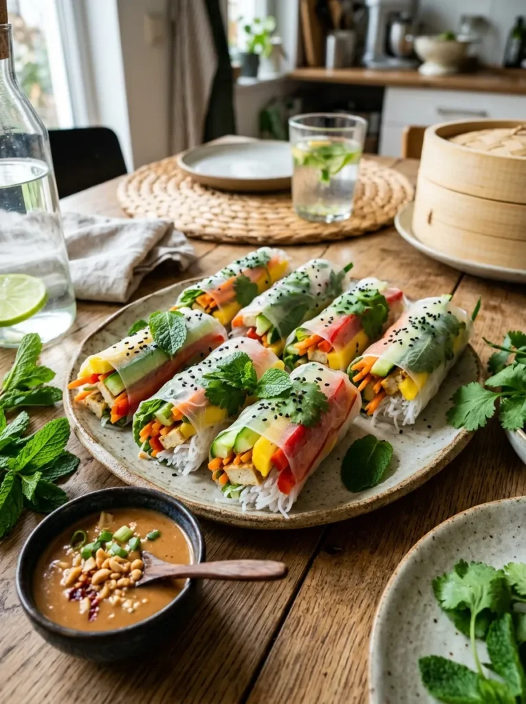 Garden Party Snacks Vegan Rice Paper Rolls Easy Outdoor Garden Party Snacks