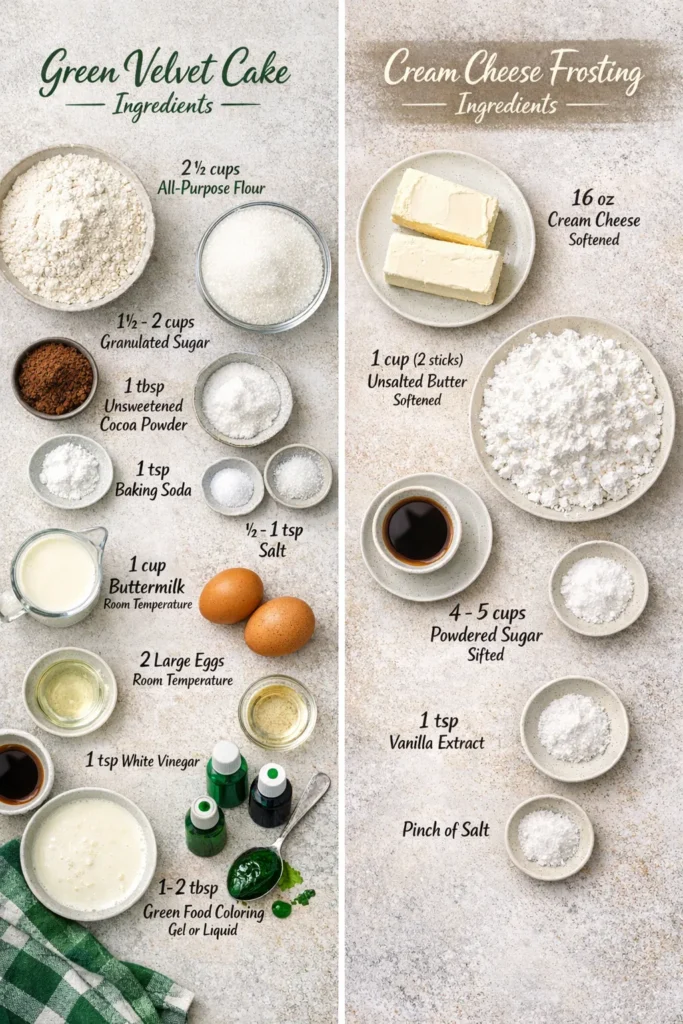 Green Velvet Cake And Frosting Ingredients Green Velvet Cake with Cream Cheese Frosting