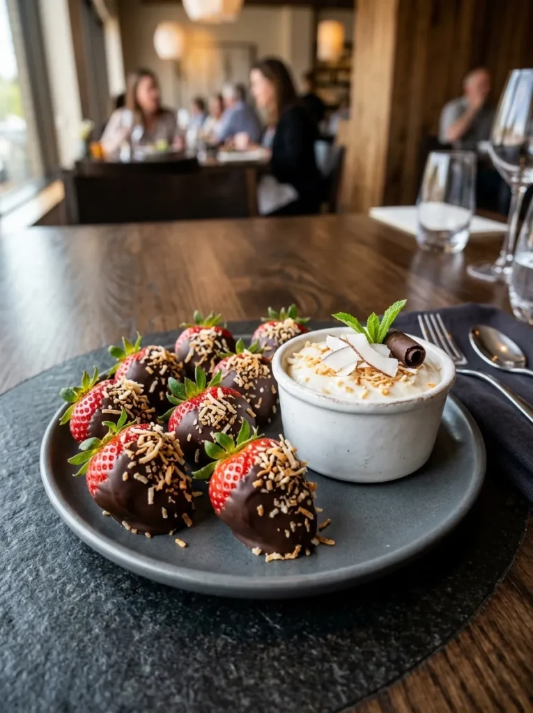 Healthy Dark Chocolate Dipped Strawberries With Coconut Dream