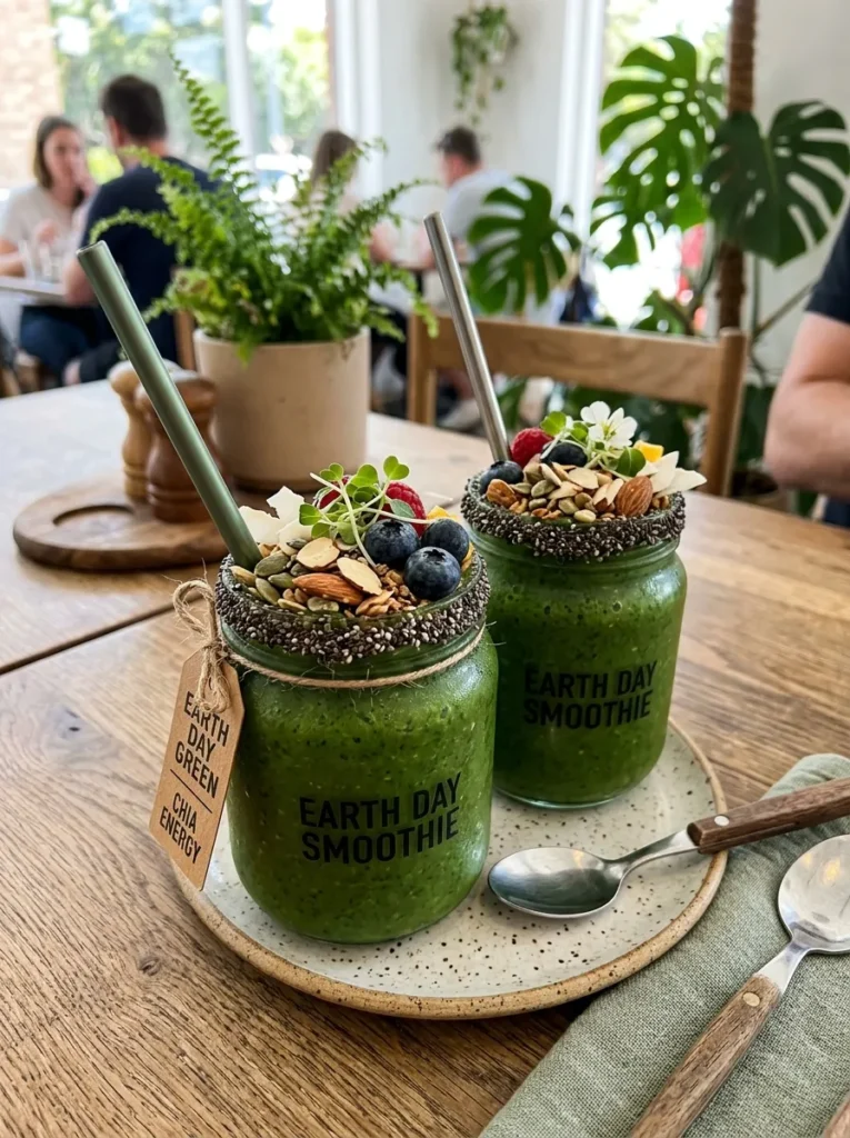 Healthy Earth Day Green Smoothies With Chia Seed Energy
