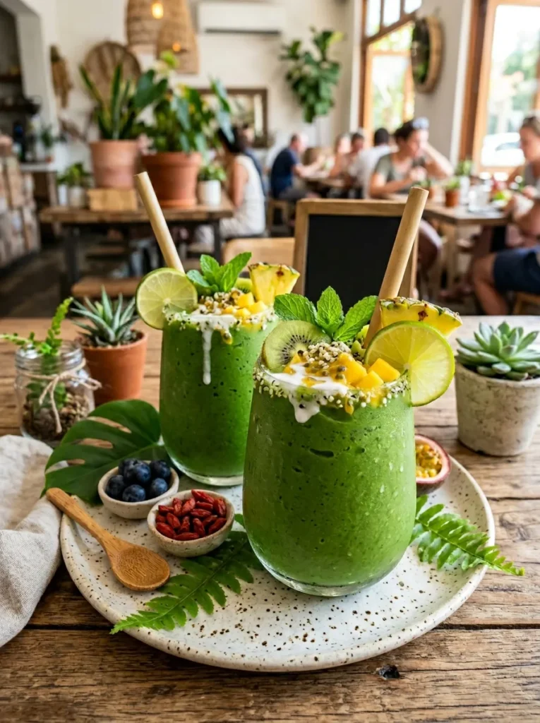 Healthy Earth Day Green Smoothies With Tropical Glow