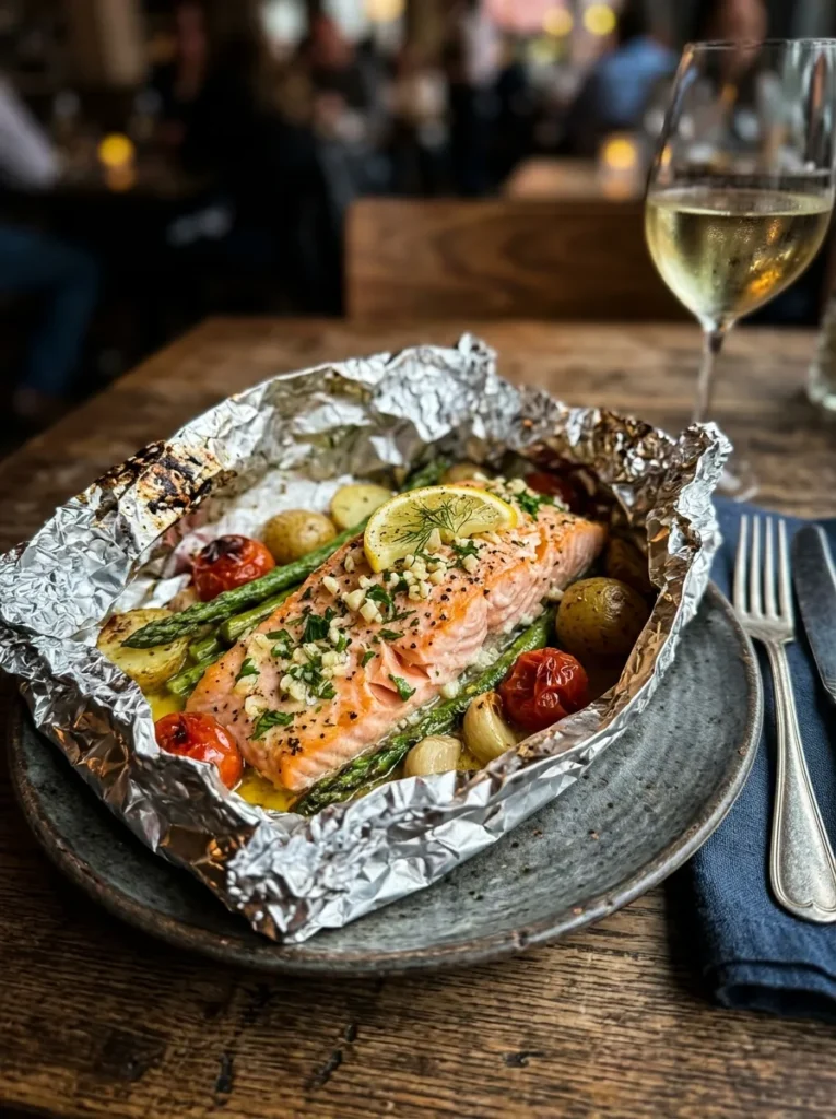 Healthy Lemon Garlic Butter Salmon Wait Baked Foil Packets