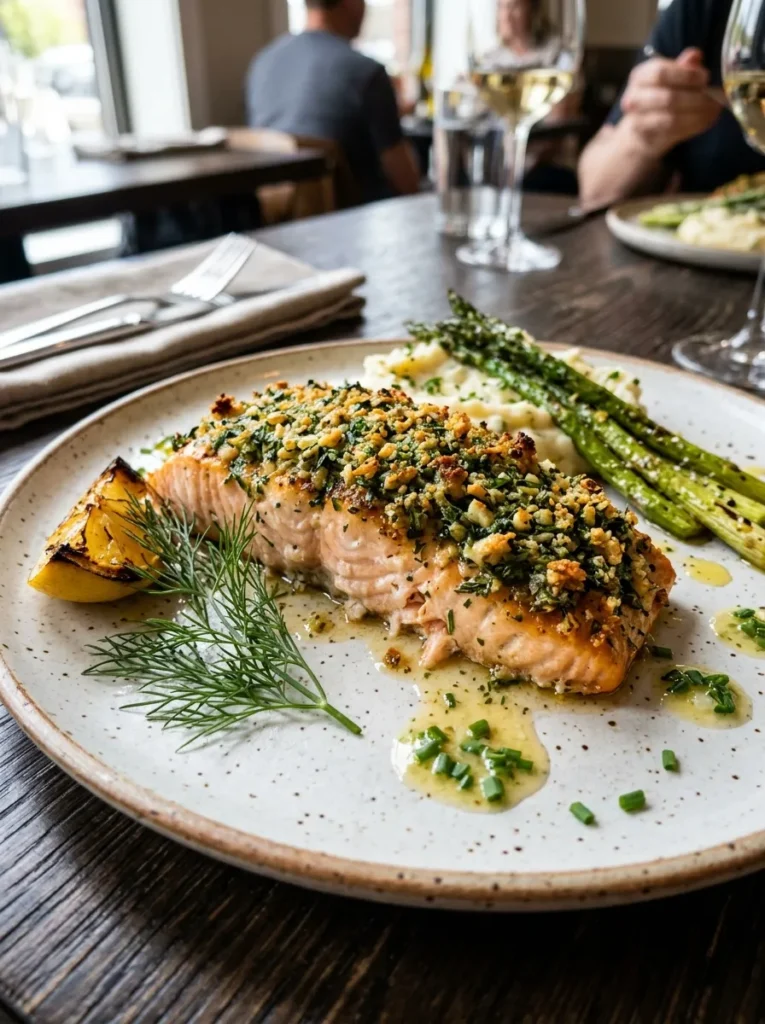 Healthy Lemon Garlic Butter Salmon Wait Herb Crust