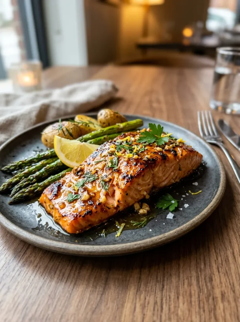 Healthy Lemon Garlic Butter Salmon Wait Honey Glaze