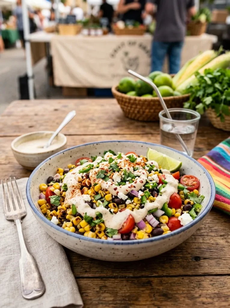 Healthy Mexican Street Corn Salad With Vegan Almond Crema Healthy Mexican Street Corn Salad Elote