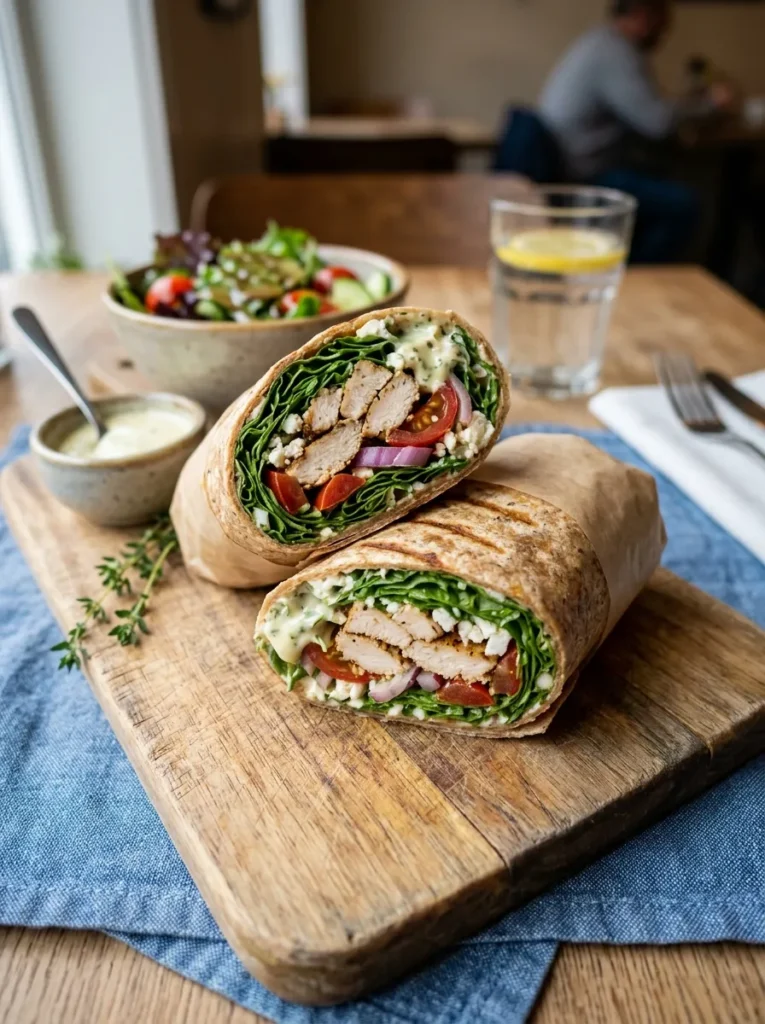 Healthy No Cook Spring Lunch With Pesto Chicken Arugula Wrap Healthy No Cook Spring Lunch Ideas
