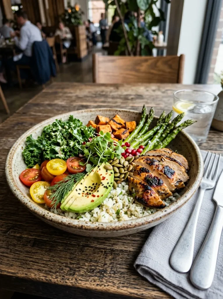 Healthy Paleo Spring Harvest Bowl Wait Cauliflower Rice