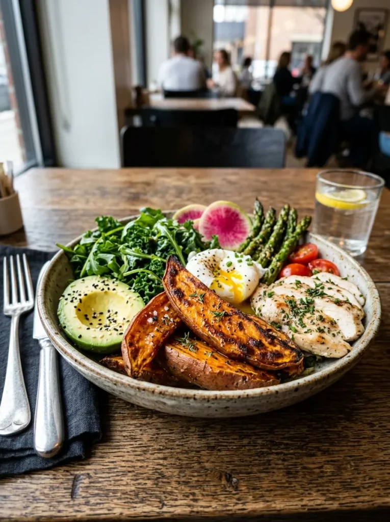 Healthy Paleo Spring Harvest Bowl Wait Roasted Sweet Potato