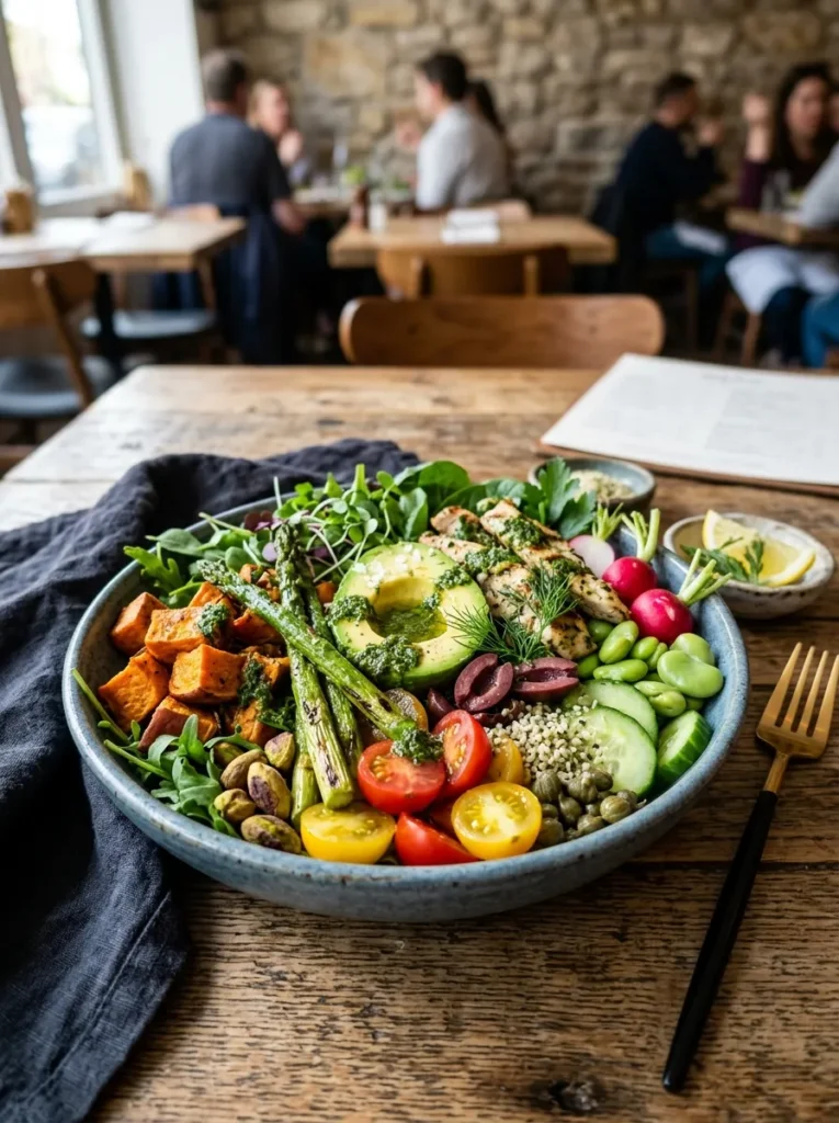 Healthy Paleo Spring Harvest Bowl With Mediterranean Twist