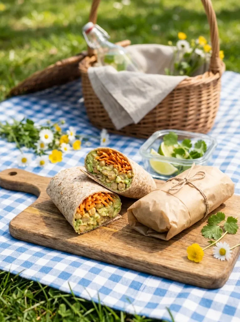 Healthy Spring Picnic Food Avocado Chickpea Salad Wraps Healthy Spring Picnic Food Inspiration