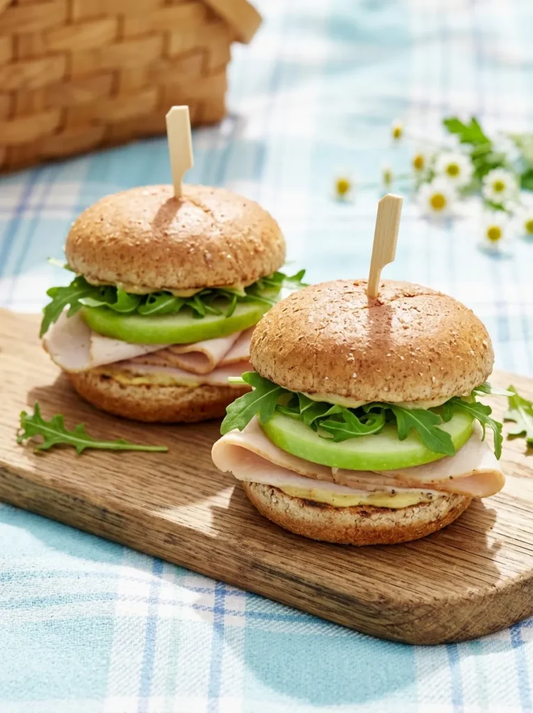 Healthy Spring Picnic Food Turkey Green Apple Sliders
