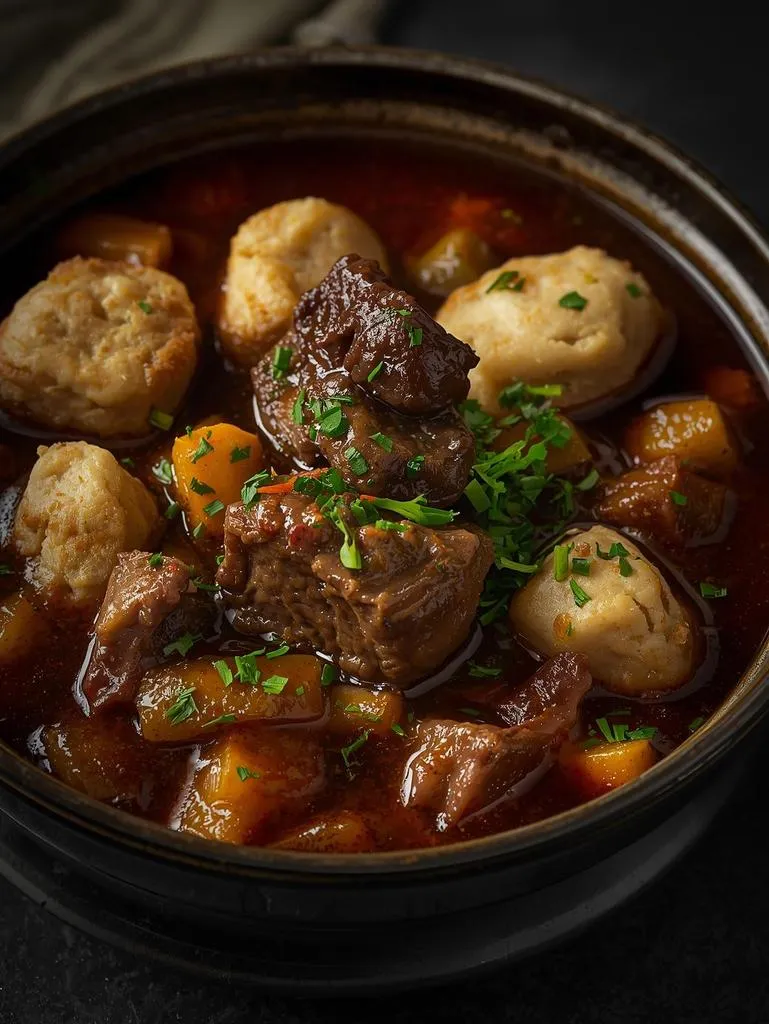 Herb Dumpling Guinness Stew