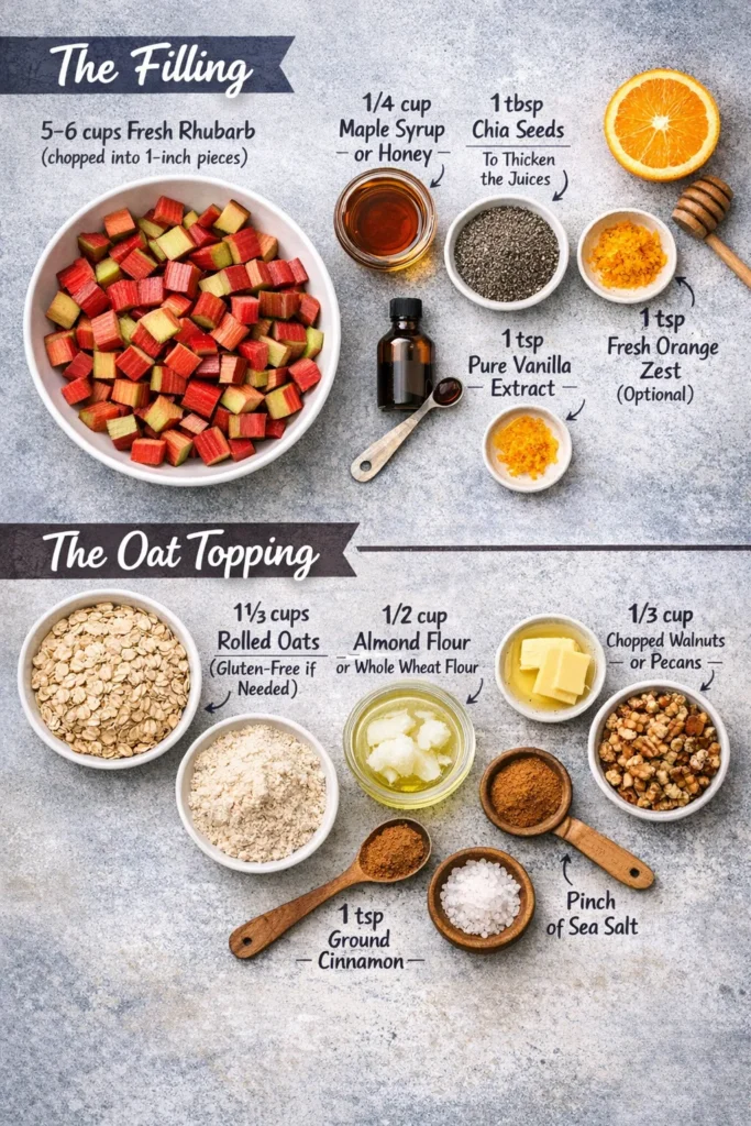 Ingredients Best Healthy Rhubarb Crumble With Oats