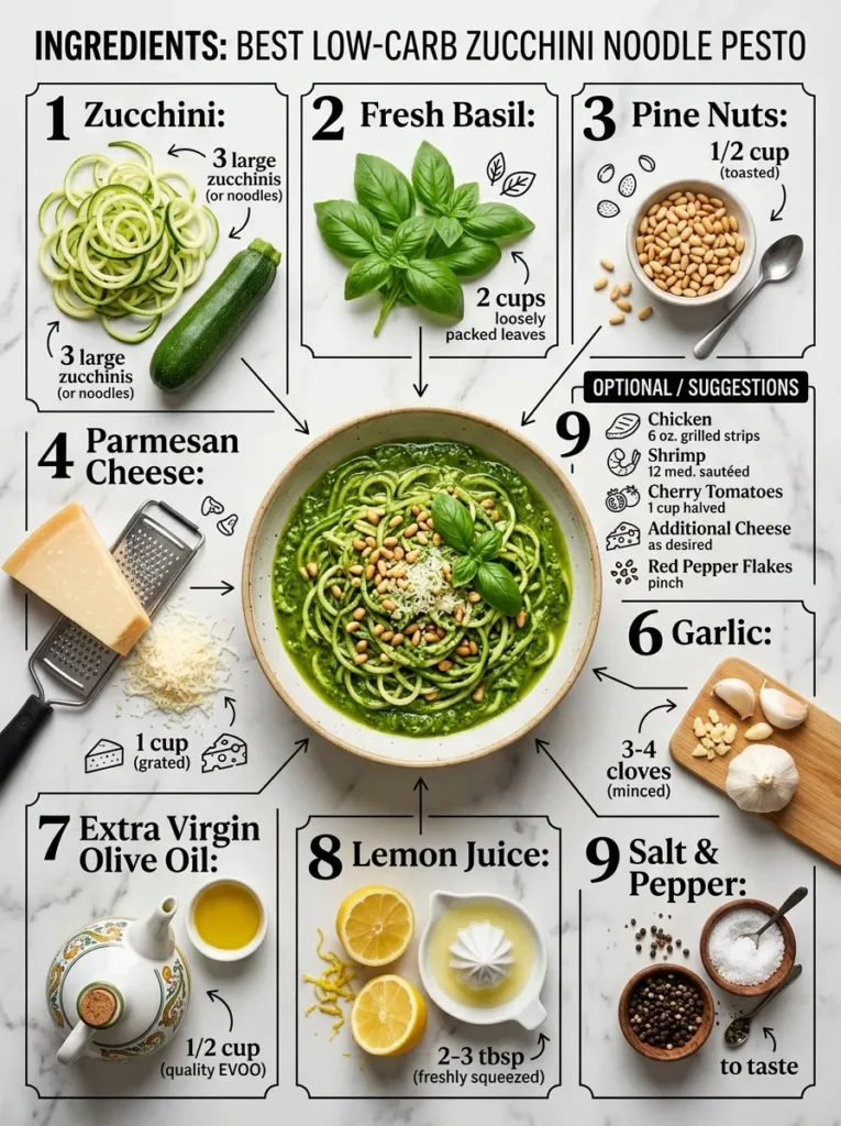Ingredients Best Low Carb Zucchini Noodle Pesto