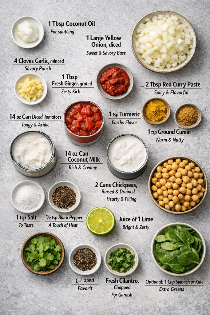 Ingredients Coconut Curry Chickpea