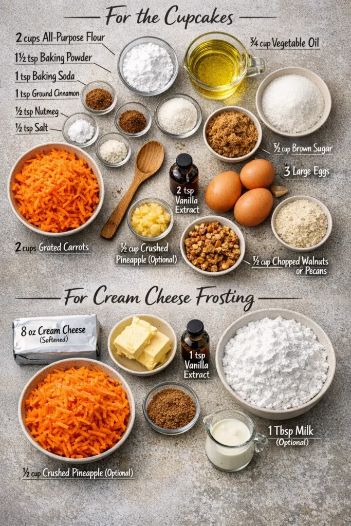 Ingredients Easter Carrot Cake Cupcakes
