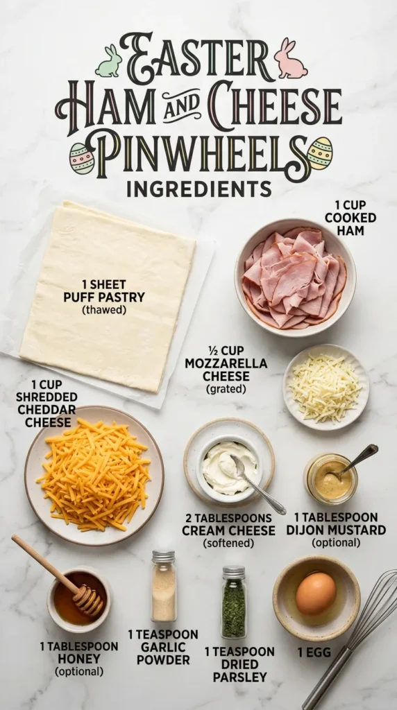 Ingredients Easter Ham And Cheese Pinwheels
