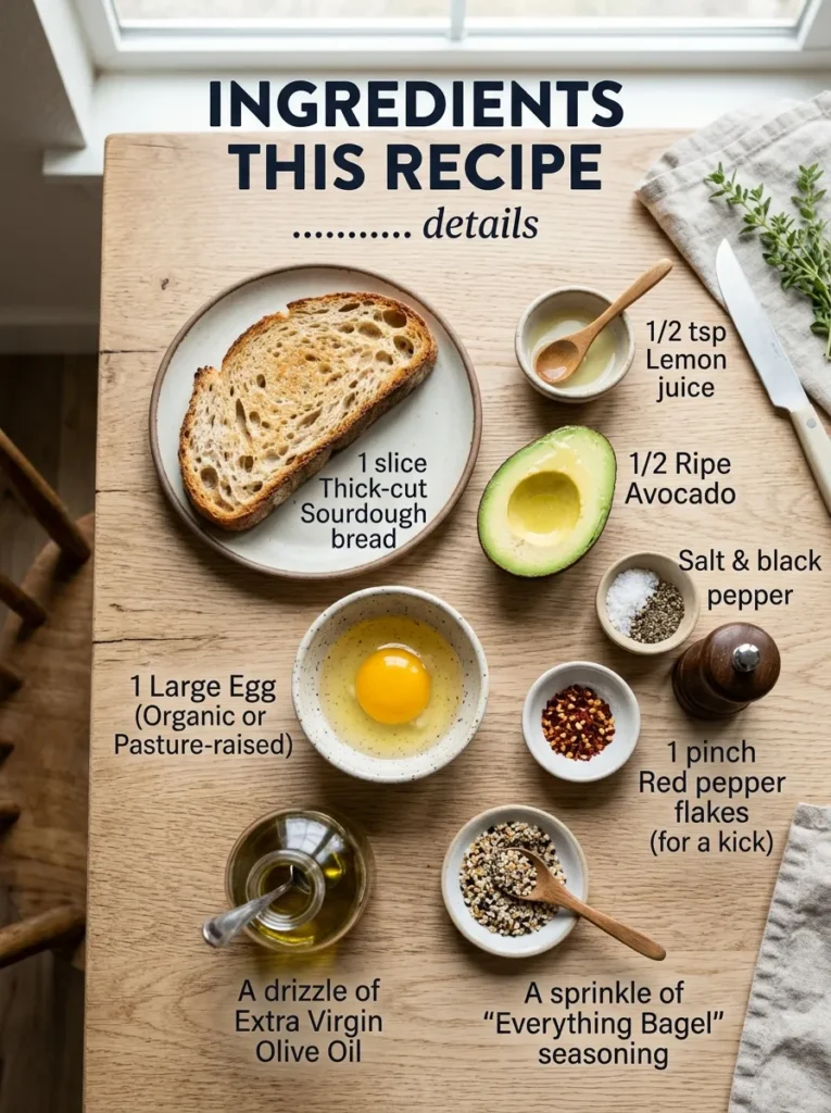Ingredients Healthy Avocado Breakfast Toast