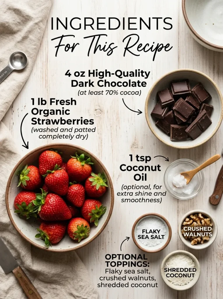 Ingredients This Recipe Healthy Dark Chocolate Dipped Strawberries