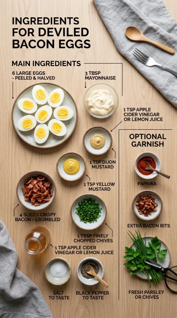 Ingredients For Deviled Bacon Eggs Deviled Bacon Eggs 2